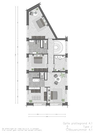 Floorplan - Vossenburglaan Bouwnummer 4.1, 9613 CE Meerstad